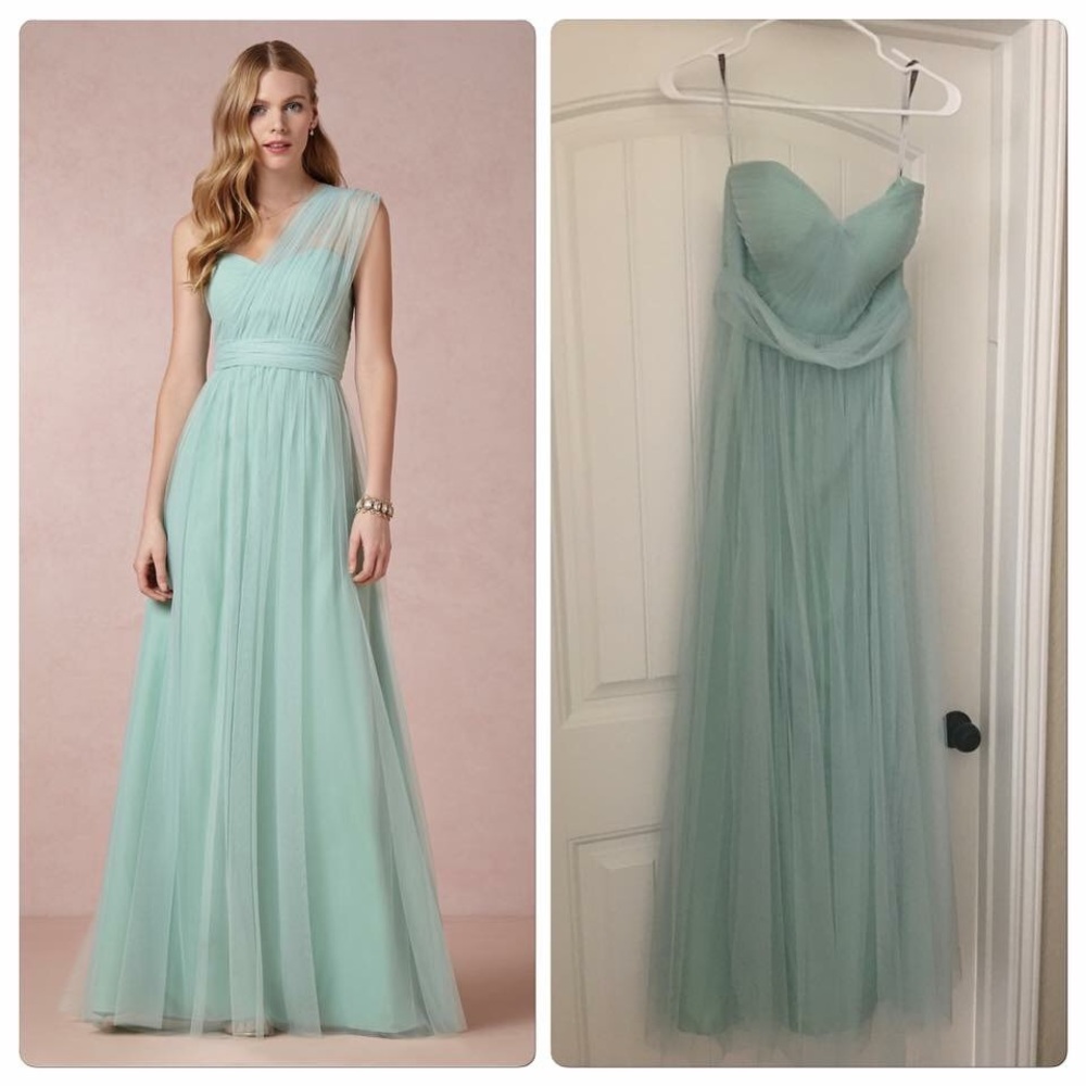 BHLDN Jenny Yoo Annabelle Dress in Mint Mist Sz 4